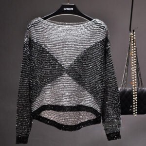 Sequined Long-Sleeve Top