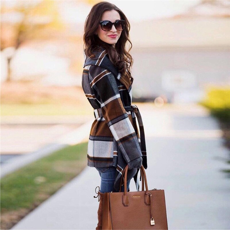Check Belted Coat - Image 3