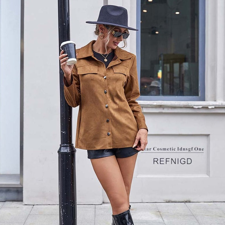 Suede Overshirt Jacket - Image 4