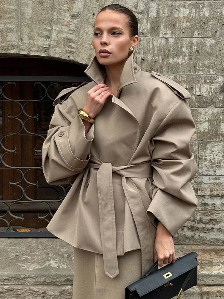 Women’s Belted Short Trench Coat - Image 31