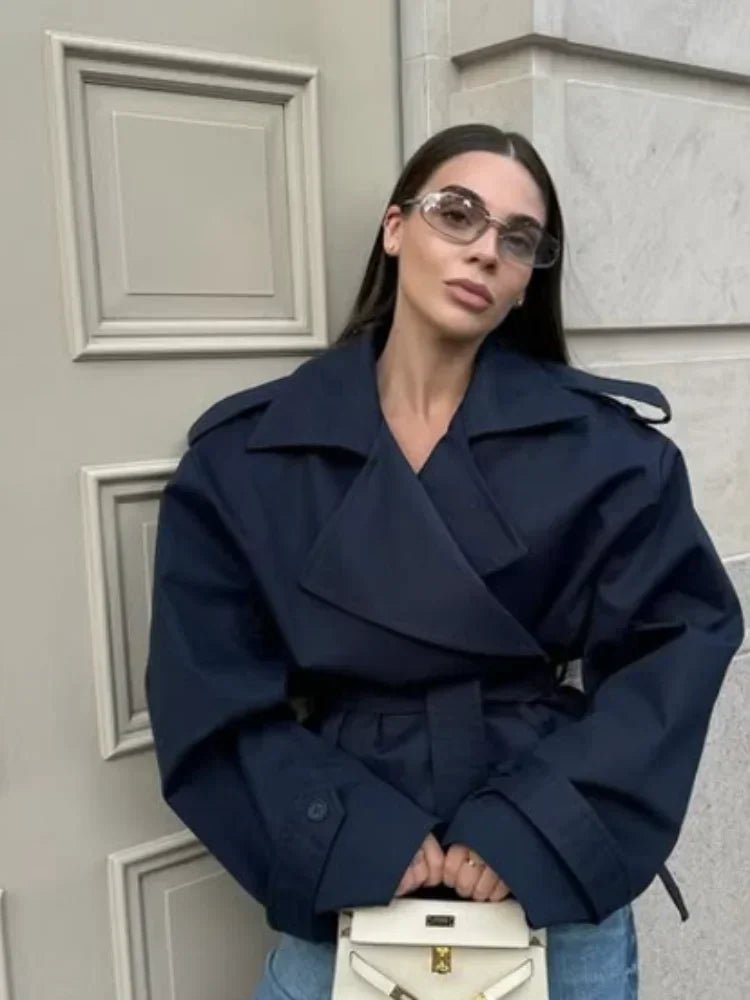 Women’s Belted Short Trench Coat - Image 30
