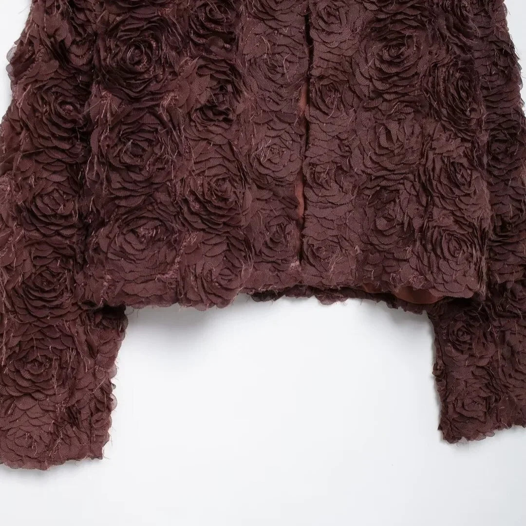 Textured O-Neck Jacket - Image 5