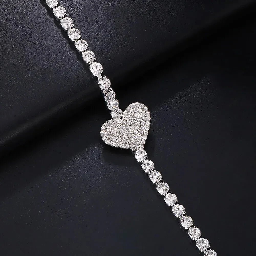 Rhinestone Heart Chest Necklace - Image 6