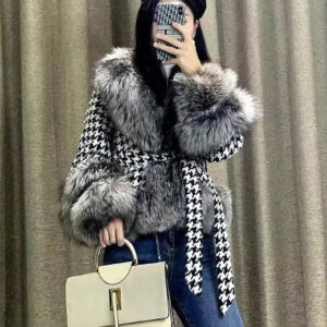 Montelle Tweed Fur Coat