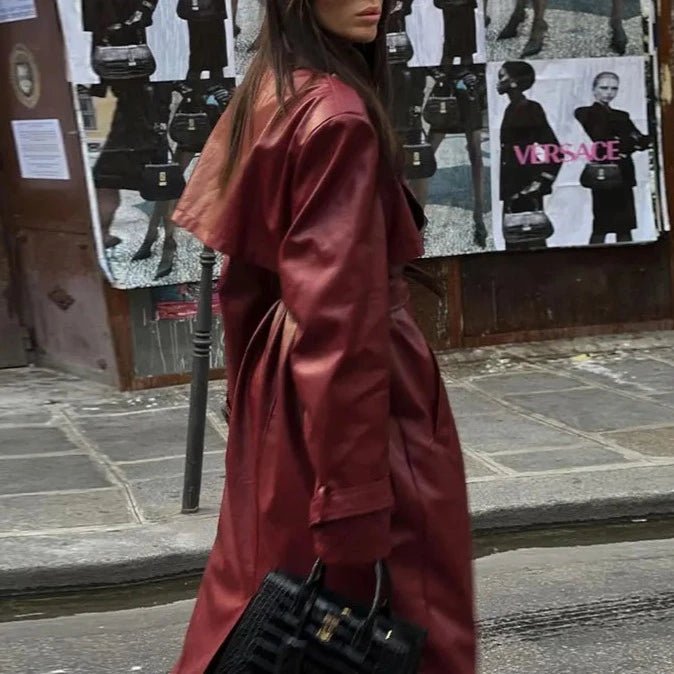 Leather Belt Coat - Image 2