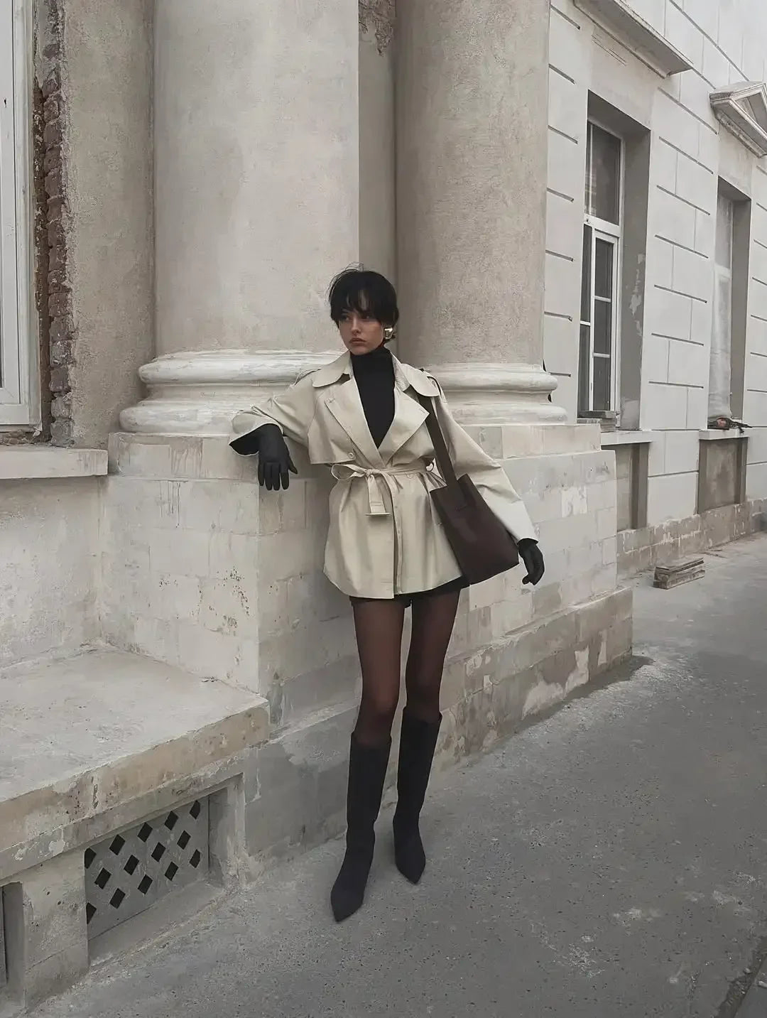 Women’s Belted Short Trench Coat - Image 20
