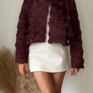 Textured O-Neck Jacket