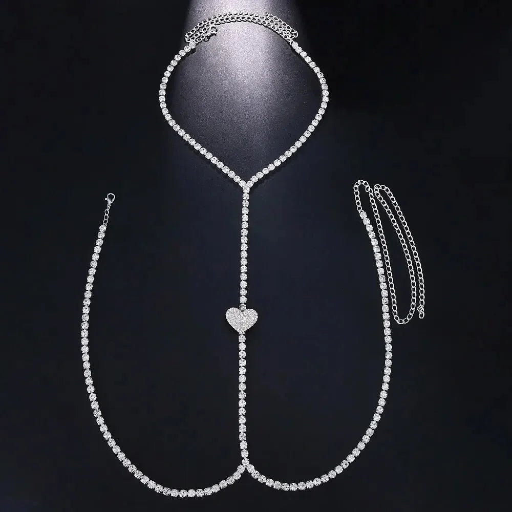 Rhinestone Heart Chest Necklace - Image 2