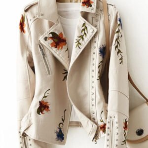 Retro Flora Leather Jacket