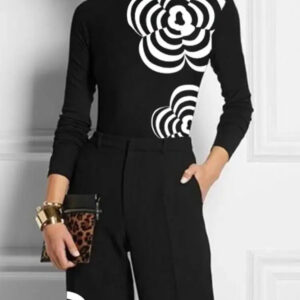 Women’s Flower Print Long Sleeve Top