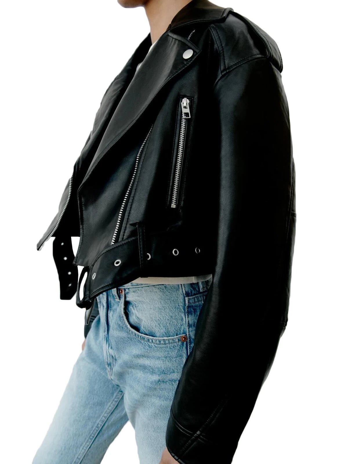 Women's Faux PU Leather Jacket - Image 4