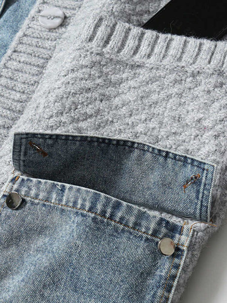Knitted Denim Jacket - Image 5