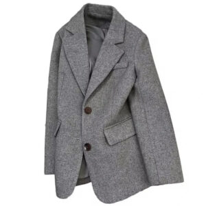 Evelyn Herringbone Wool Blazer
