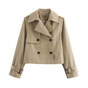 Vintage Cropped Double-Breasted Jacket