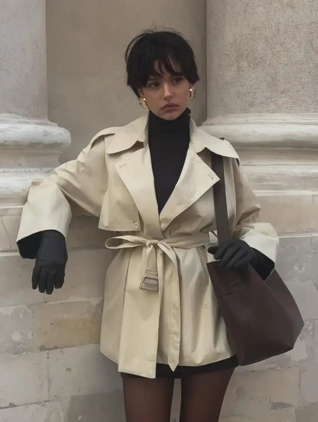 Women’s Belted Short Trench Coat - Image 26