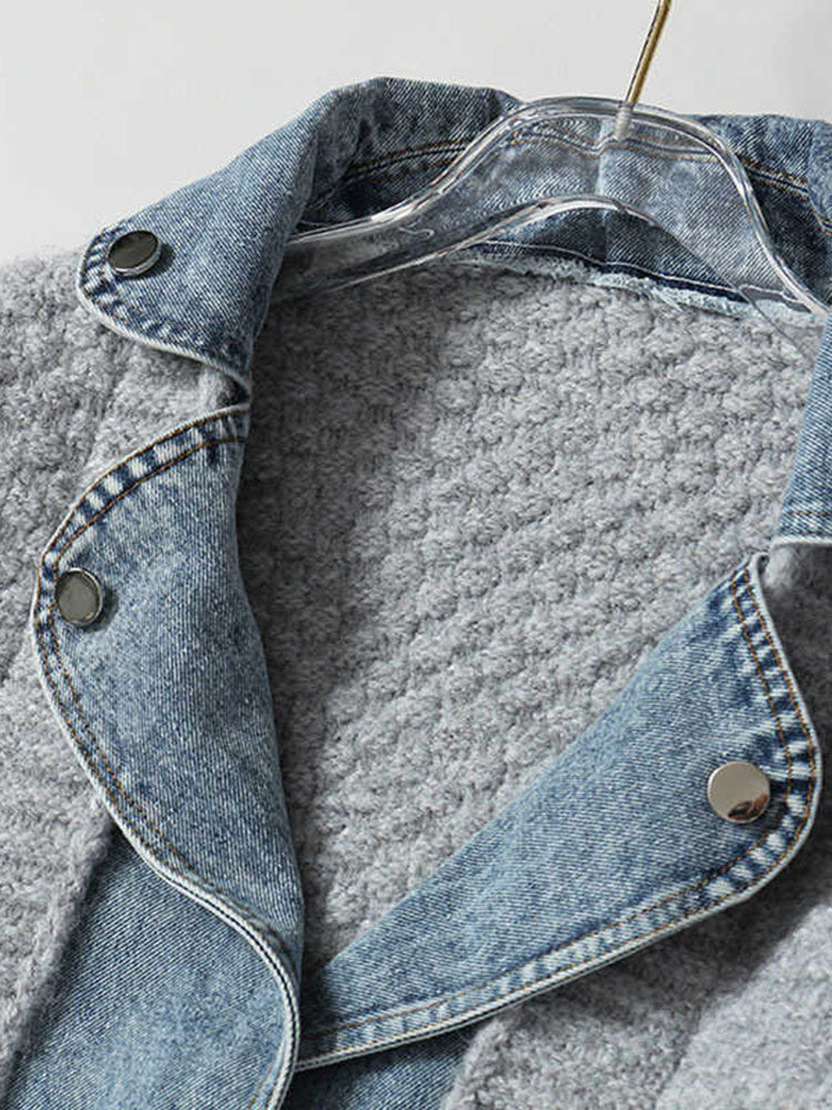 Knitted Denim Jacket - Image 3