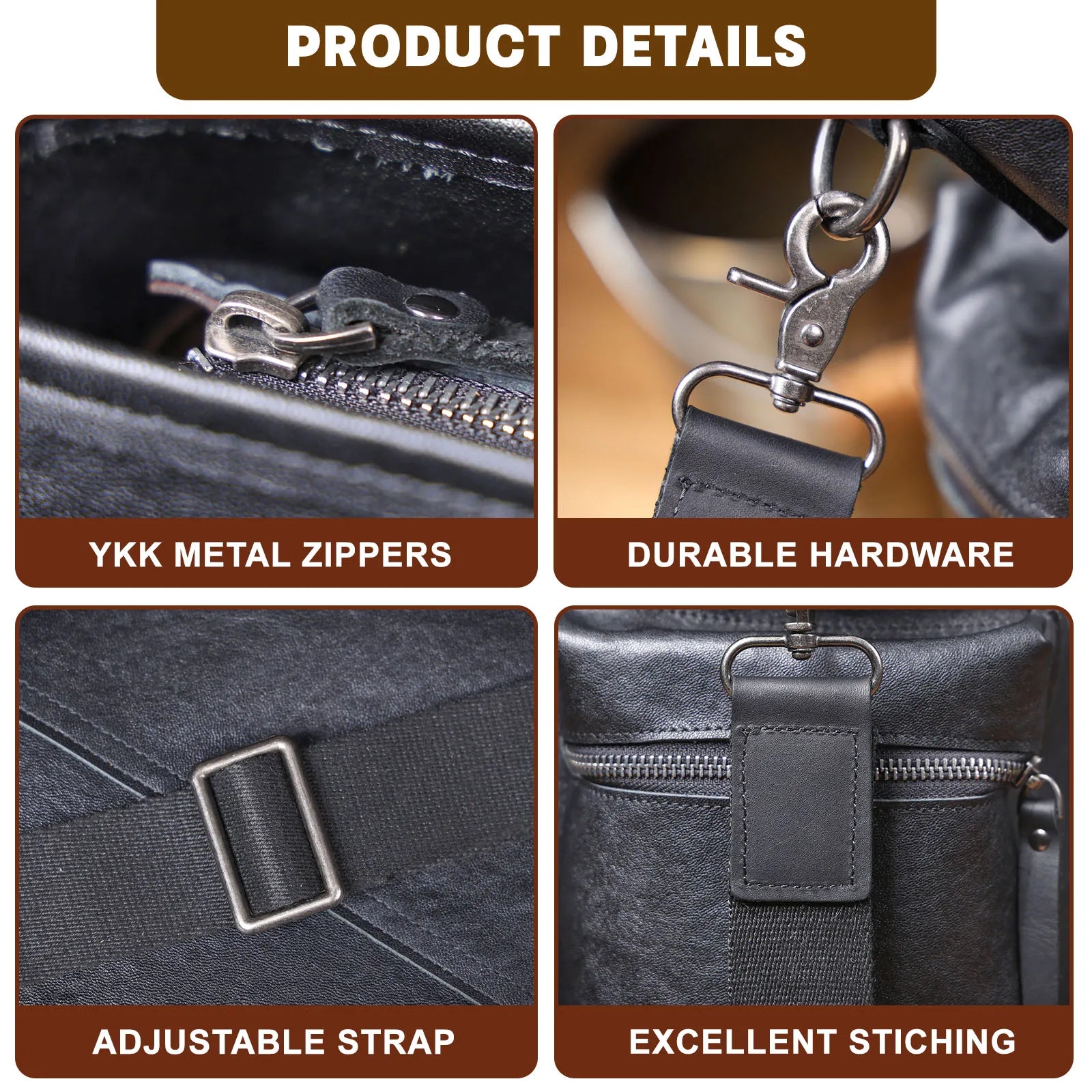 Luca Leather Briefcase - Image 5