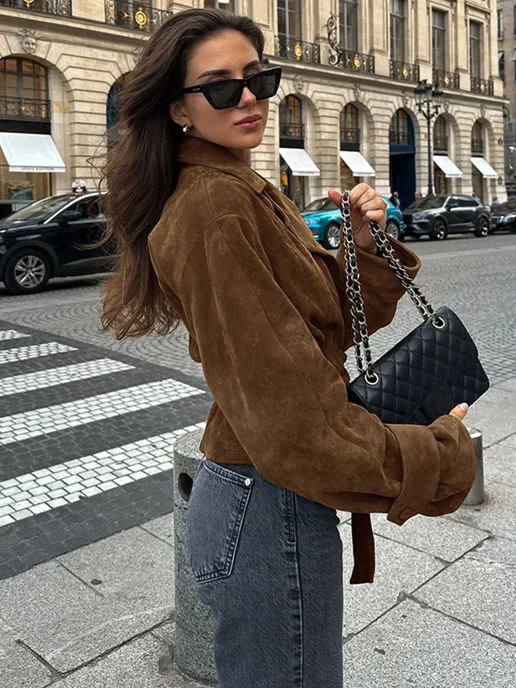 Retro Brown Suede Jacket - Image 4