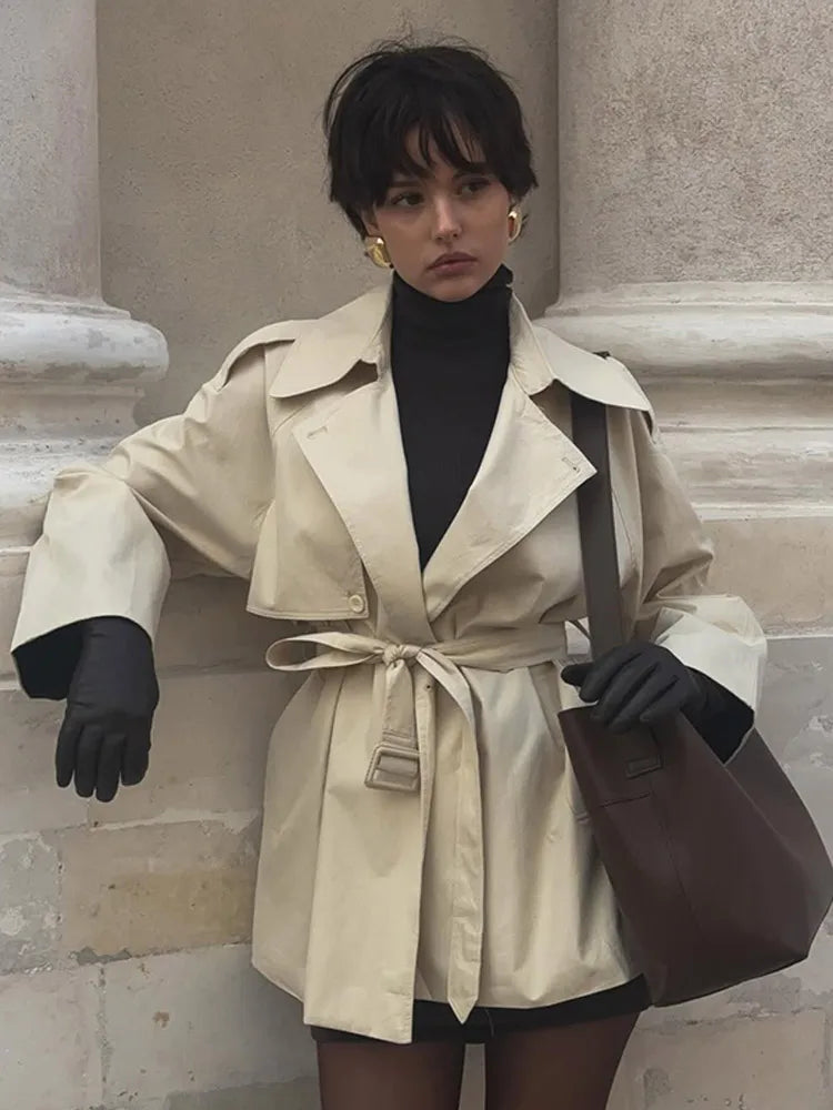 Women’s Belted Short Trench Coat - Image 29