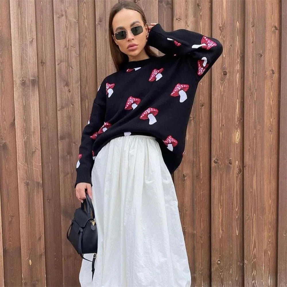 Mushroom Graphic Print Sweater - Image 5