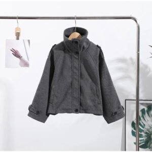 Stand Collar Single-Breasted Coat