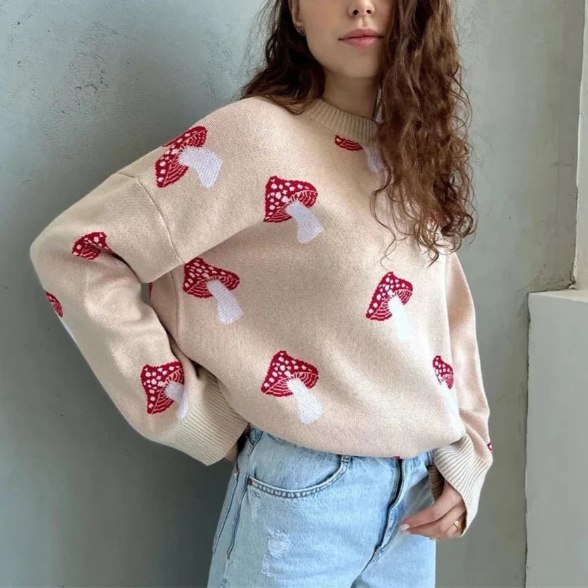 Mushroom Graphic Print Sweater - Image 2
