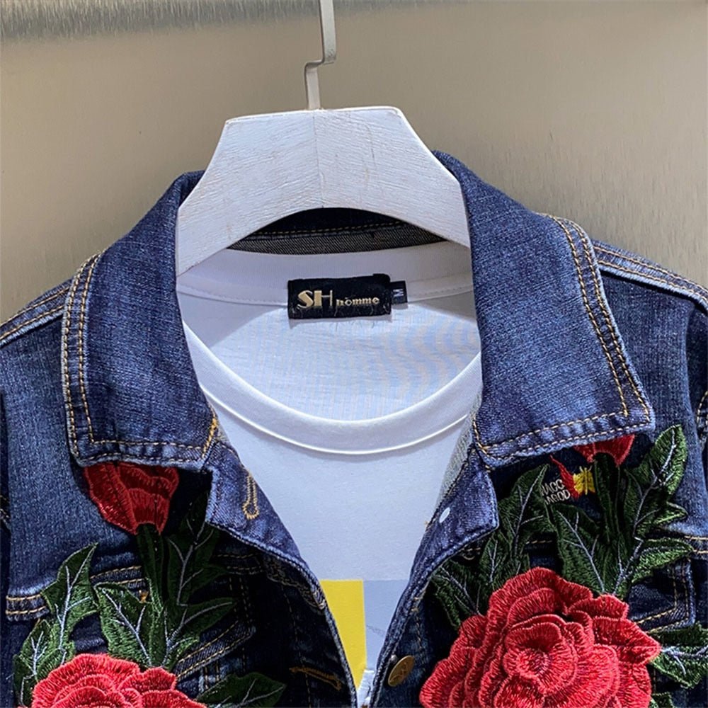 Red Rose Denim Jacket - Image 4