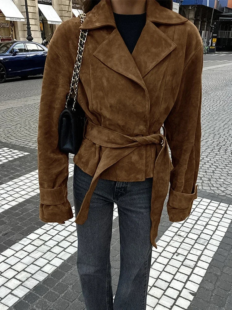 Retro Brown Suede Jacket - Image 3