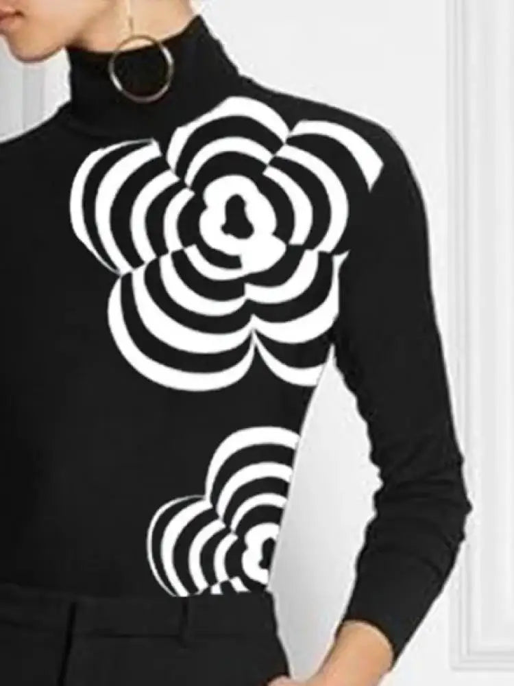 Women’s Flower Print Long Sleeve Top - Image 4