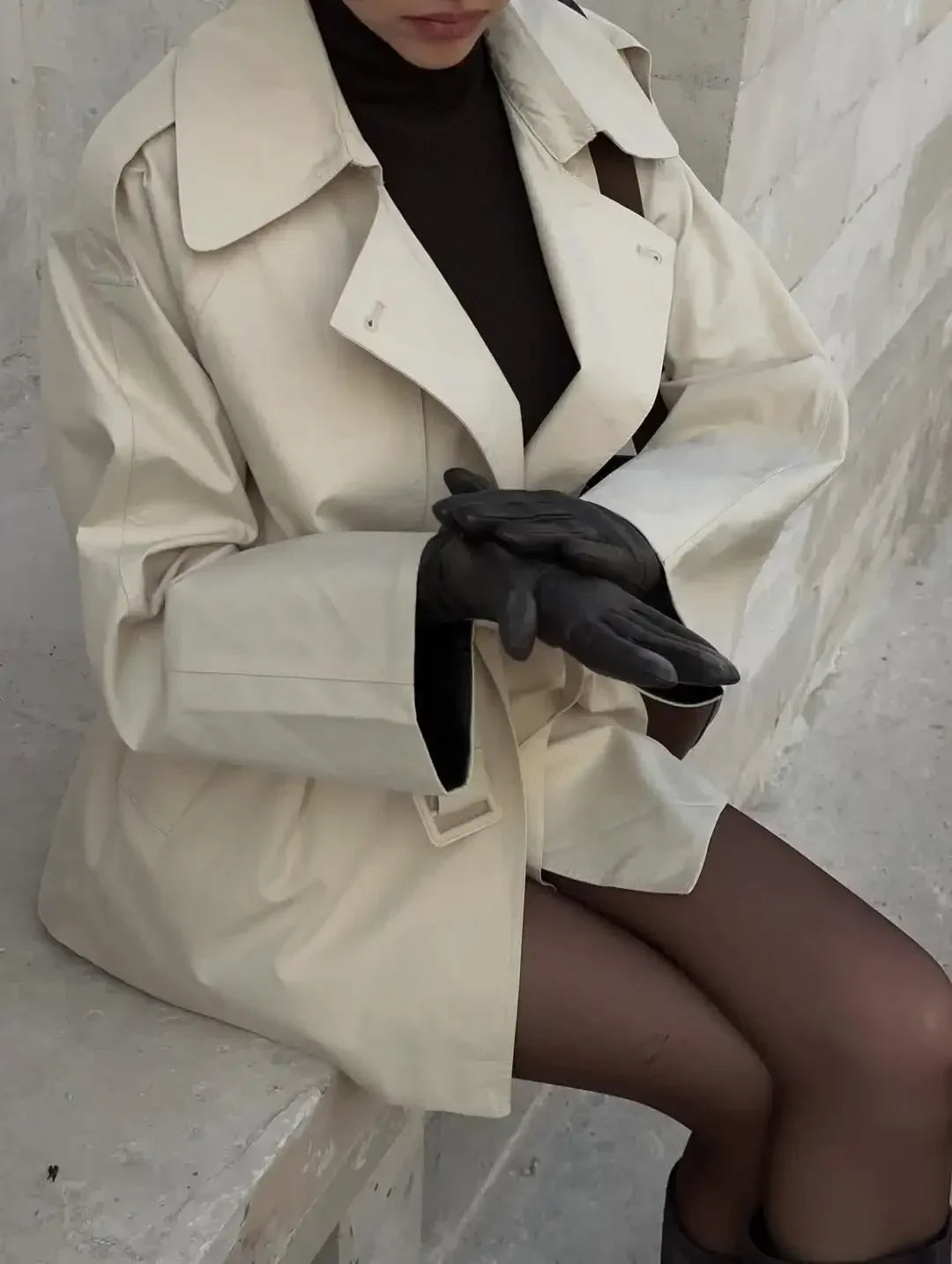 Women’s Belted Short Trench Coat - Image 25