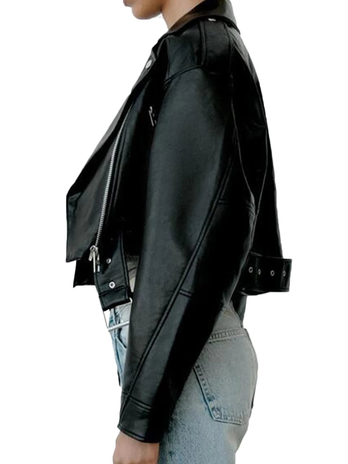 Women's Faux PU Leather Jacket - Image 5