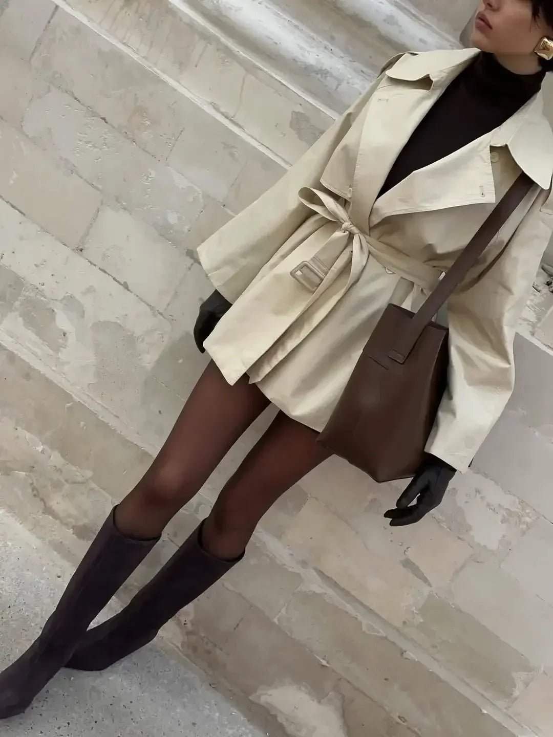 Women’s Belted Short Trench Coat - Image 24