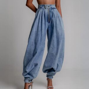 Agnes Balloon-Leg Denim Trousers