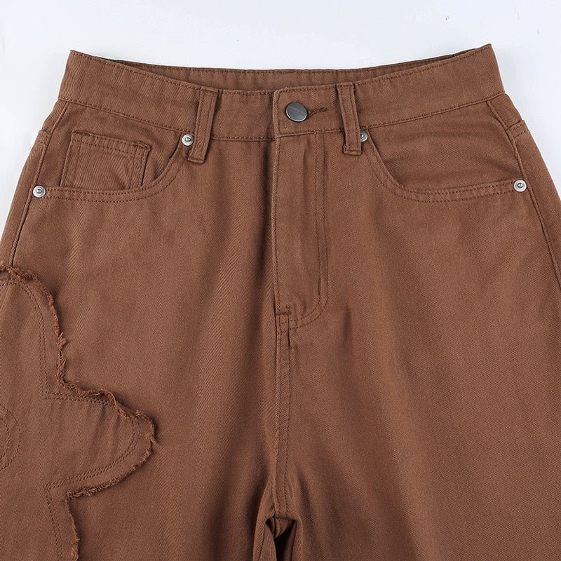 Brown Floral Jeans - Image 9